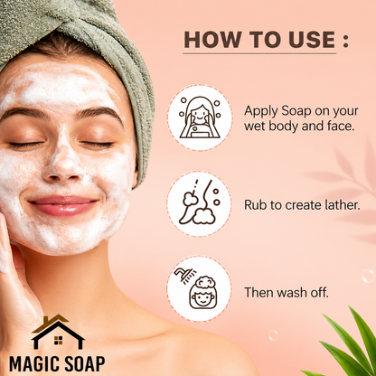 Handmade Magic Soaps For Skin Glow and Tan remover (Pack of 2)