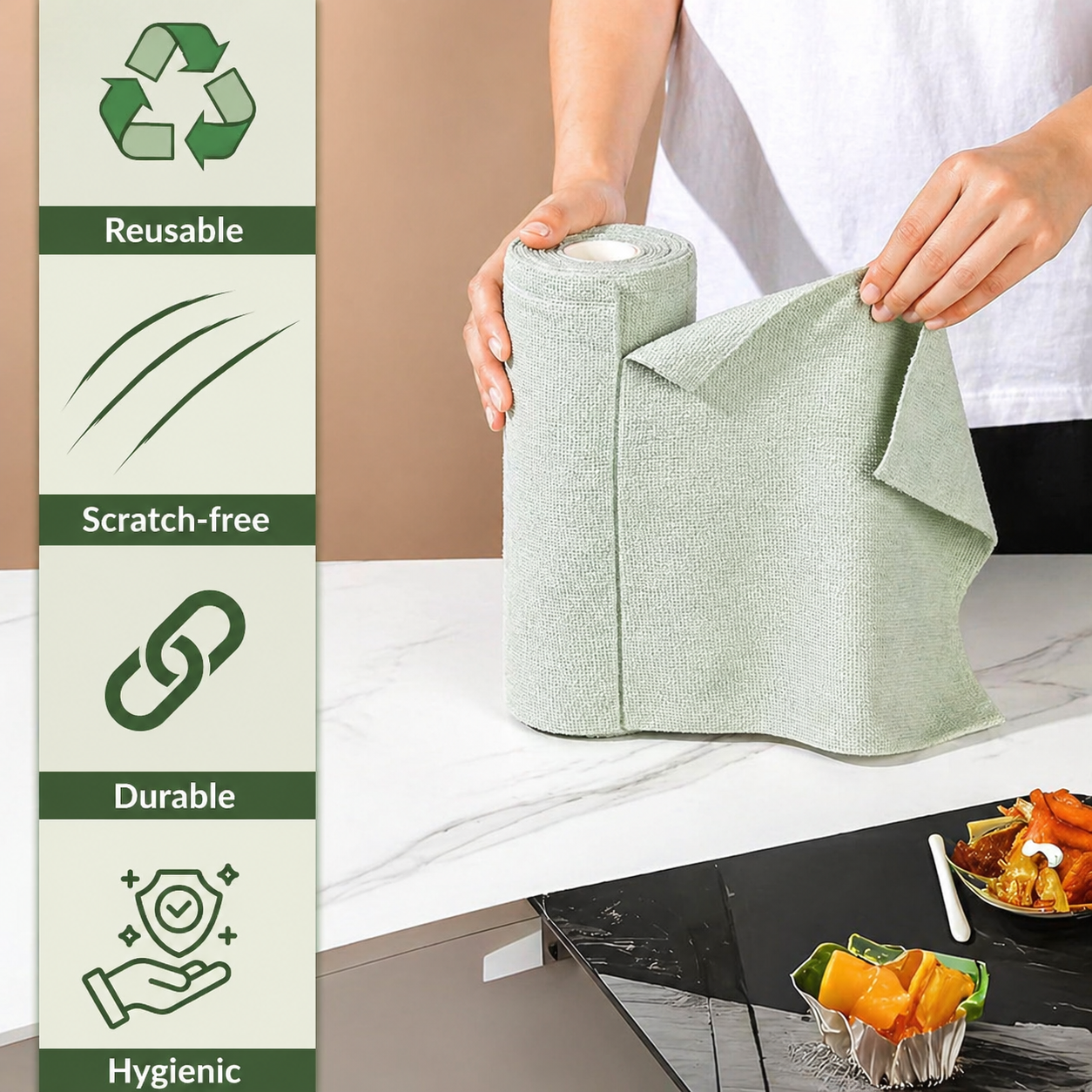 Microfiber Cleaning Cloth Roll