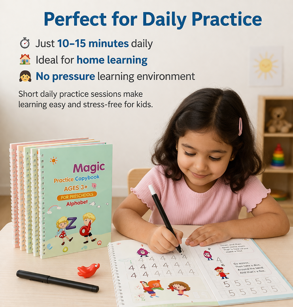 Sank Magic Practice Copybook (4 BOOKS,1 PEN,1 GRIP,10 REFILL)