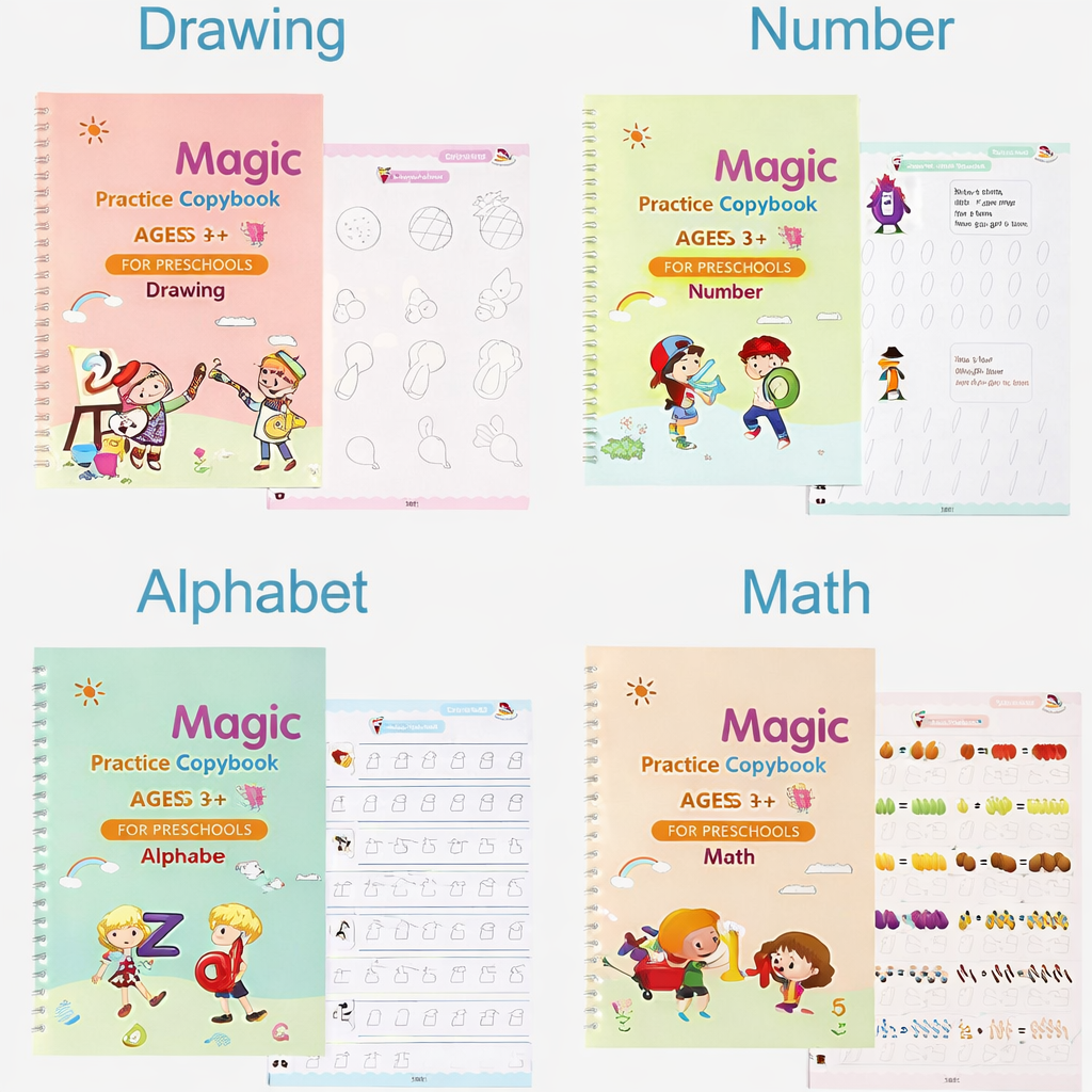 Sank Magic Practice Copybook (4 BOOKS,1 PEN,1 GRIP,10 REFILL)