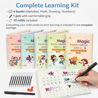 Sank Magic Practice Copybook (4 BOOKS,1 PEN,1 GRIP,10 REFILL)