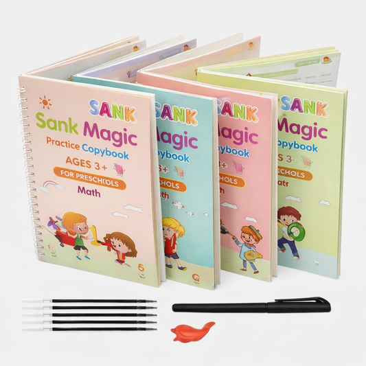 Sank Magic Practice Copybook (4 BOOKS,1 PEN,1 GRIP,10 REFILL)